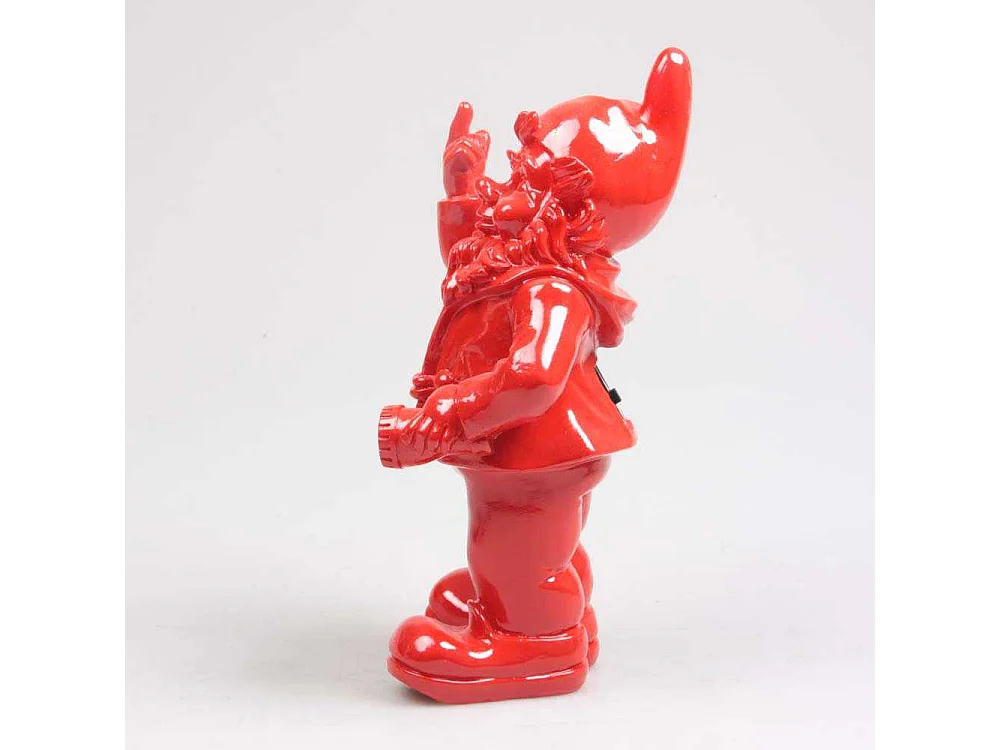 Nain de jardin en résine F*ck avec éclairage solaire 16 x 12 x 31 cm