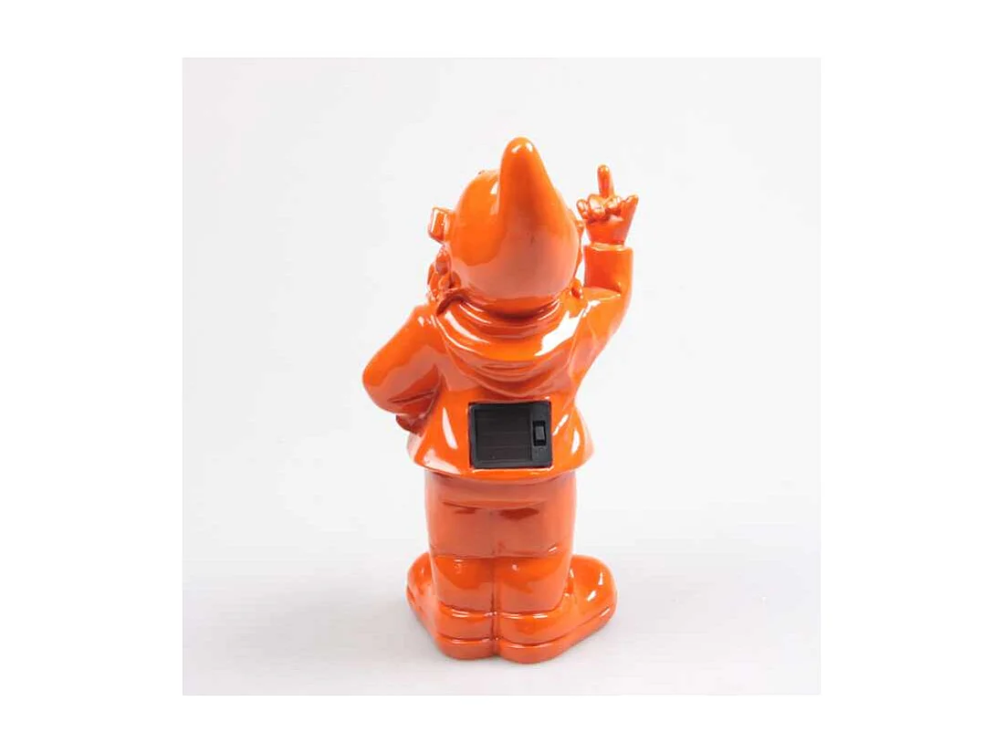 Nain de jardin en résine F*ck avec éclairage solaire 16 x 12 x 31 cm