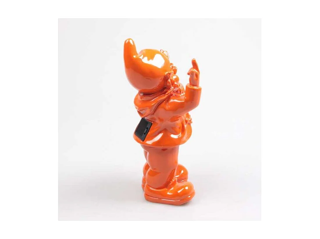 Nain de jardin en résine F*ck avec éclairage solaire 16 x 12 x 31 cm