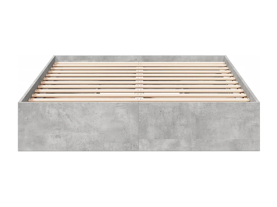 Bedframe met lades bewerkt hout betongrijs 140x190 cm