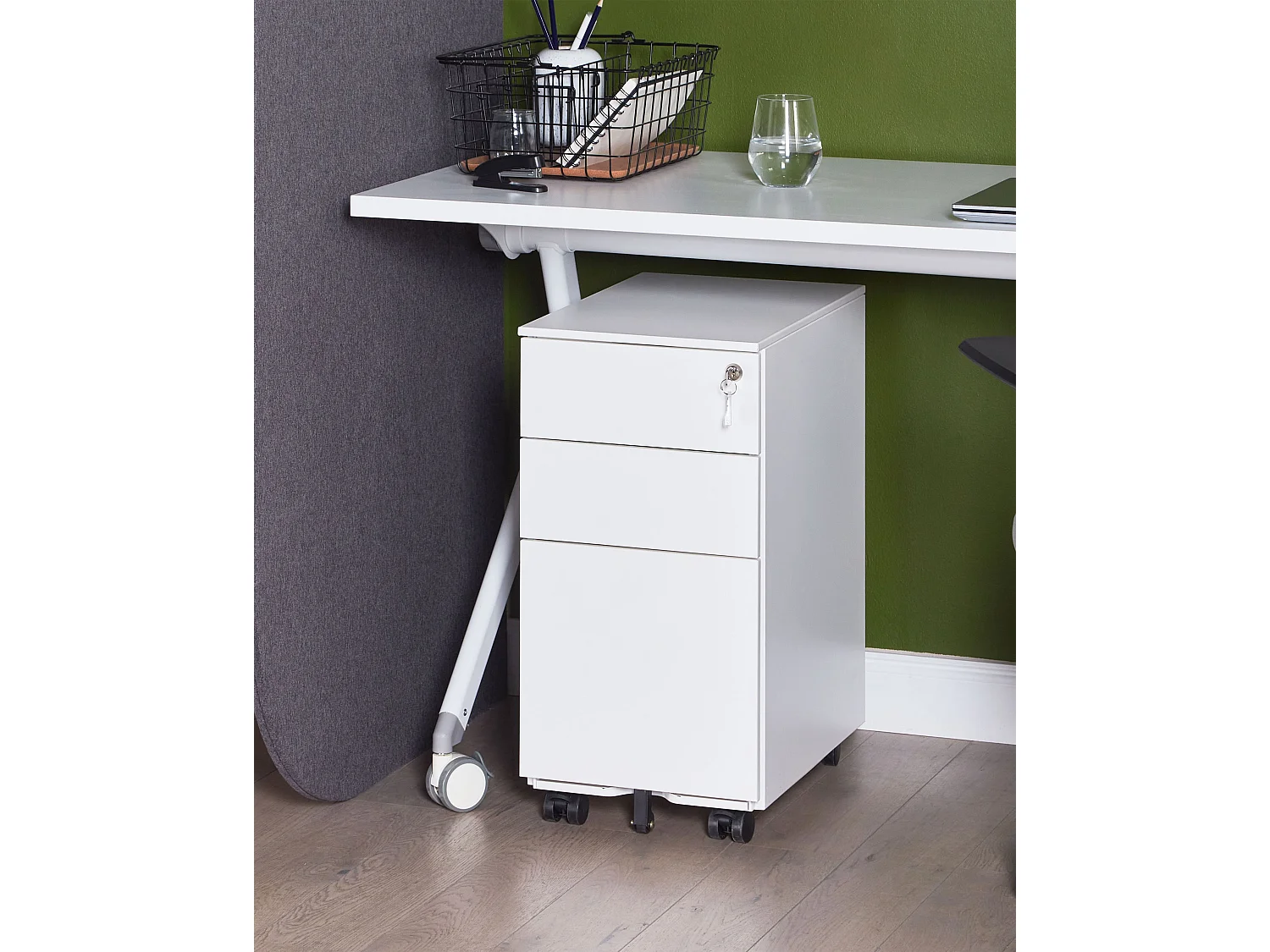 Büroschrank BOLSENA Metall Weiss