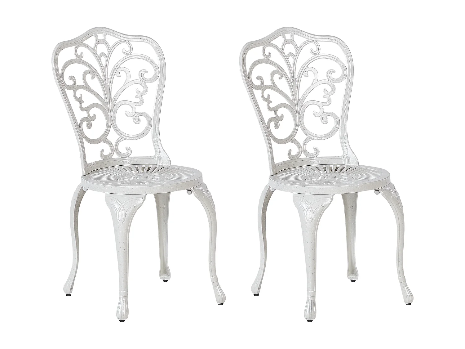 Lot de 2 chaises de jardin TRIORA Métal Blanc cassé