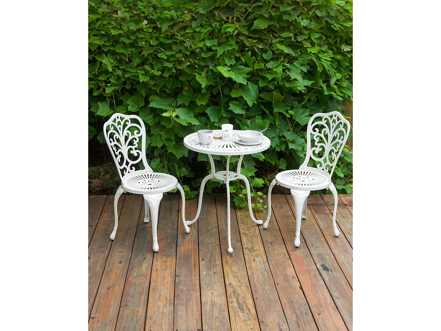 Lot de 2 chaises de jardin TRIORA Métal Blanc cassé