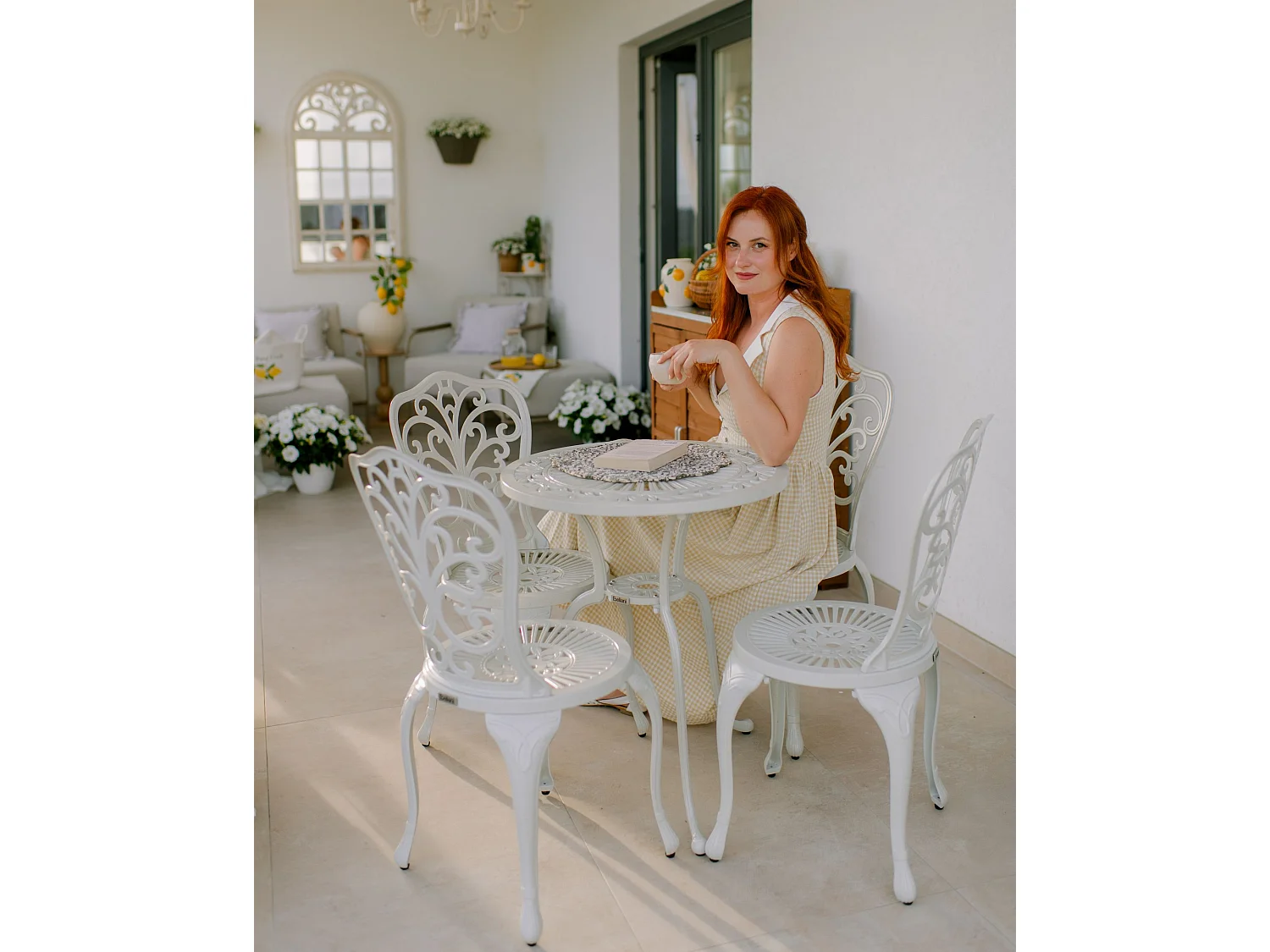 Lot de 2 chaises de jardin TRIORA Métal Blanc cassé