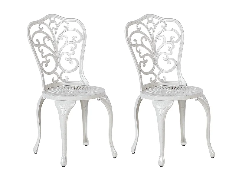 Lot de 2 chaises de jardin TRIORA Métal Blanc cassé
