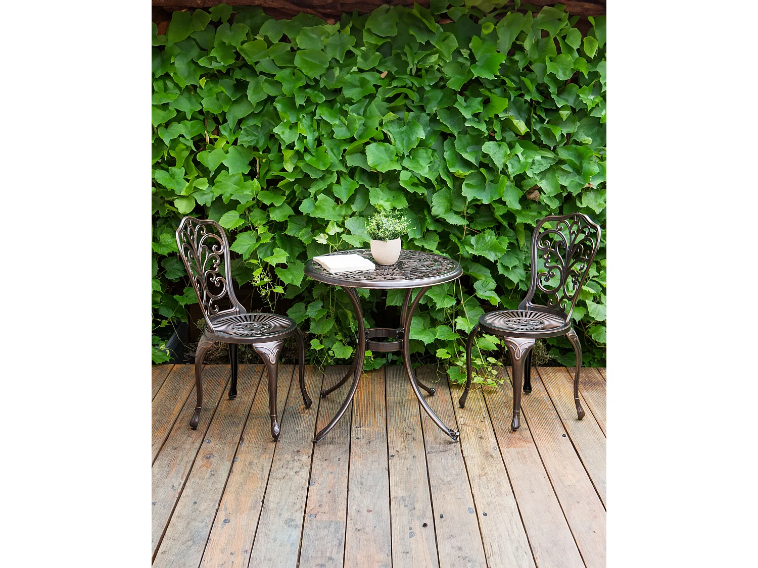 Lot de 2 chaises de jardin TRIORA Métal Marron