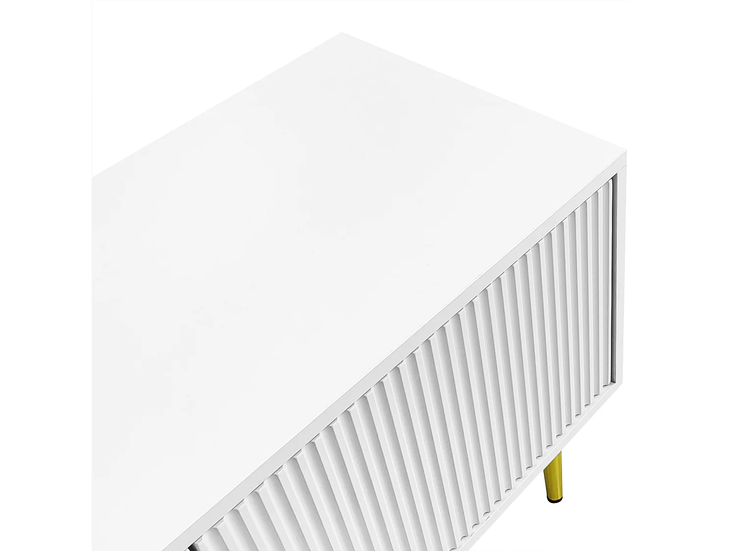 Meuble TV moderne 170cm - adapté pour TV 70"-79" - avec 4 portes - Blanc
