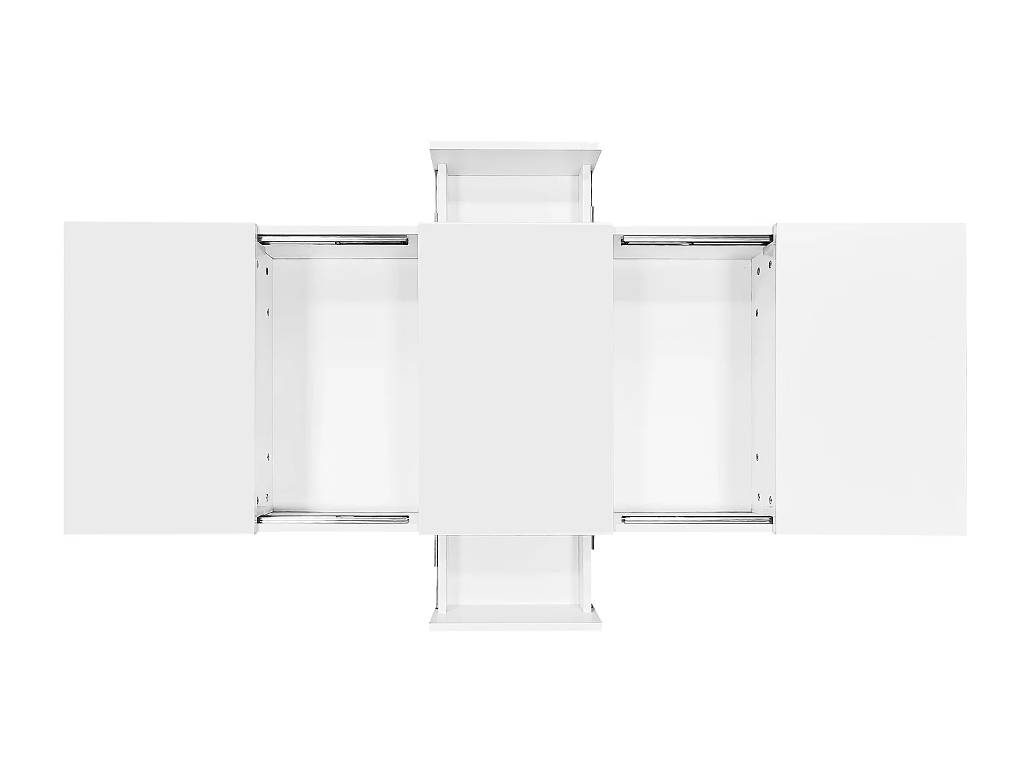 Table basse aspect brillant - 2 tiroirs + 2 compartiments cachés - Blanc