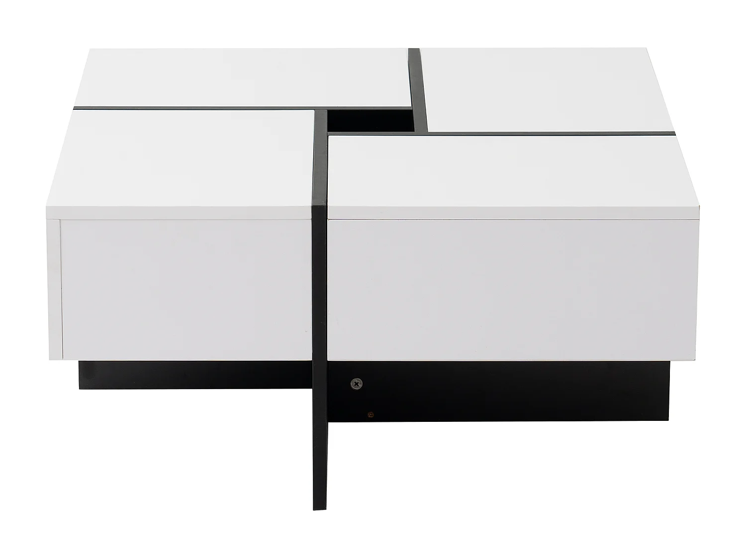 Vierkante salontafel - 4 lades - spaanplaat - Wit