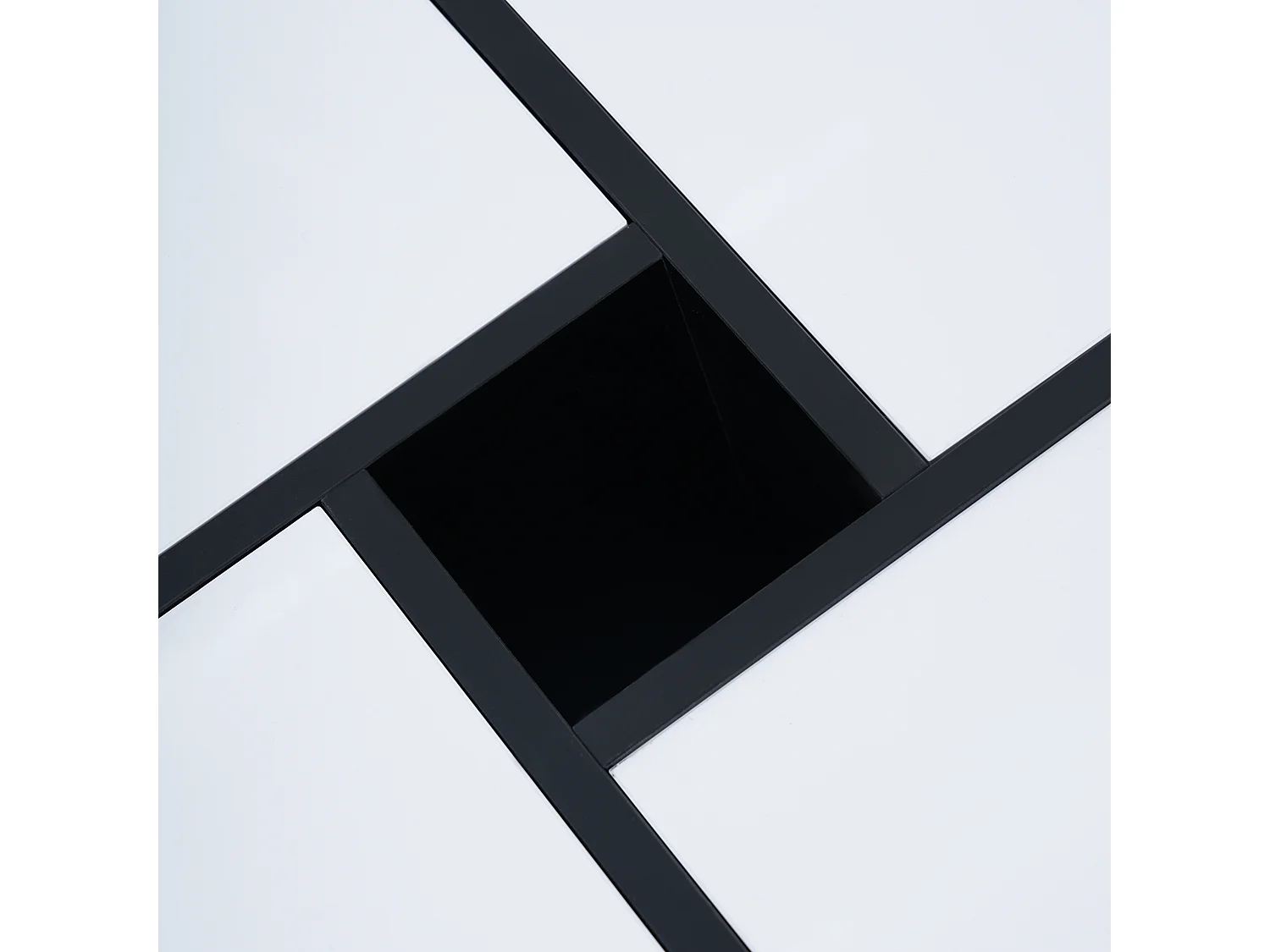 Table basse carré - 5 compartiments de rangement - Blanc