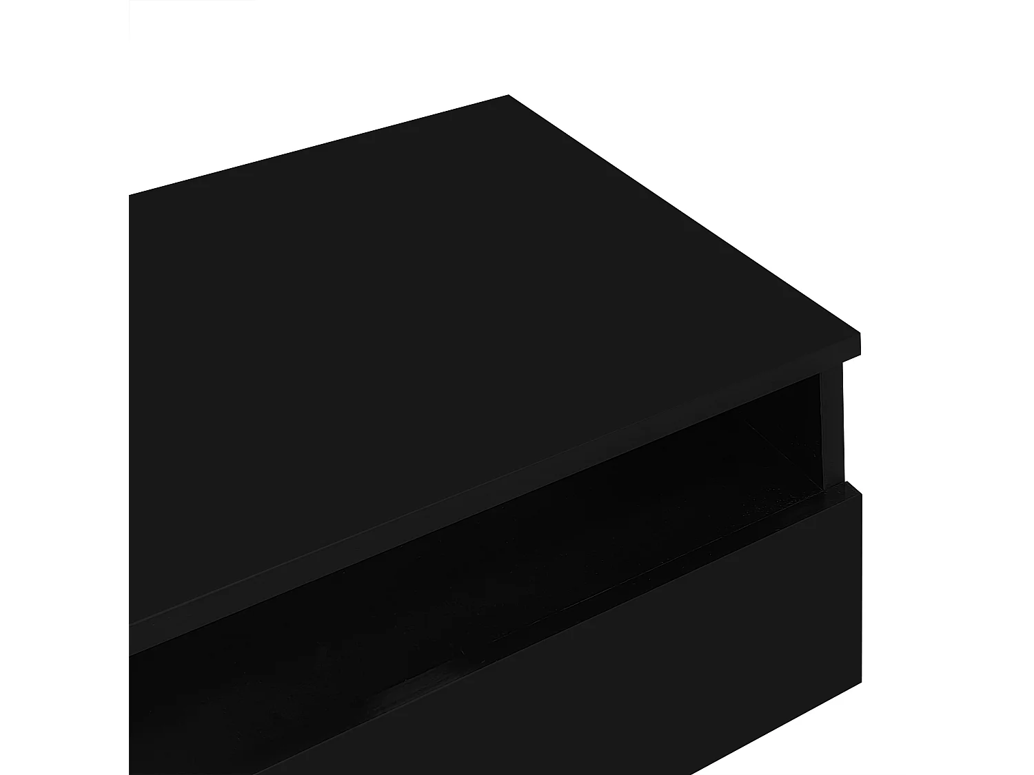 Mesa de centro moderna - com LED regulável e 2 gavetas - Preto