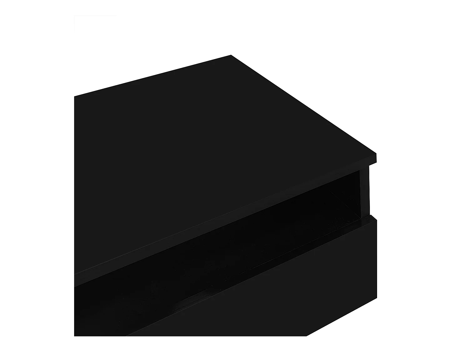 Table basse moderne - avec LED variable et 2 tiroirs - Noir