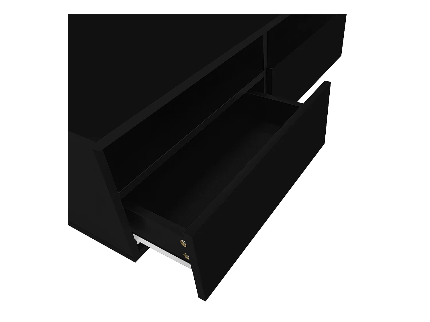 Table basse moderne - avec LED variable et 2 tiroirs - Noir