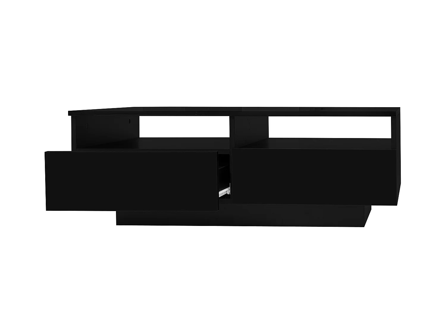 Table basse moderne - avec LED variable et 2 tiroirs - Noir