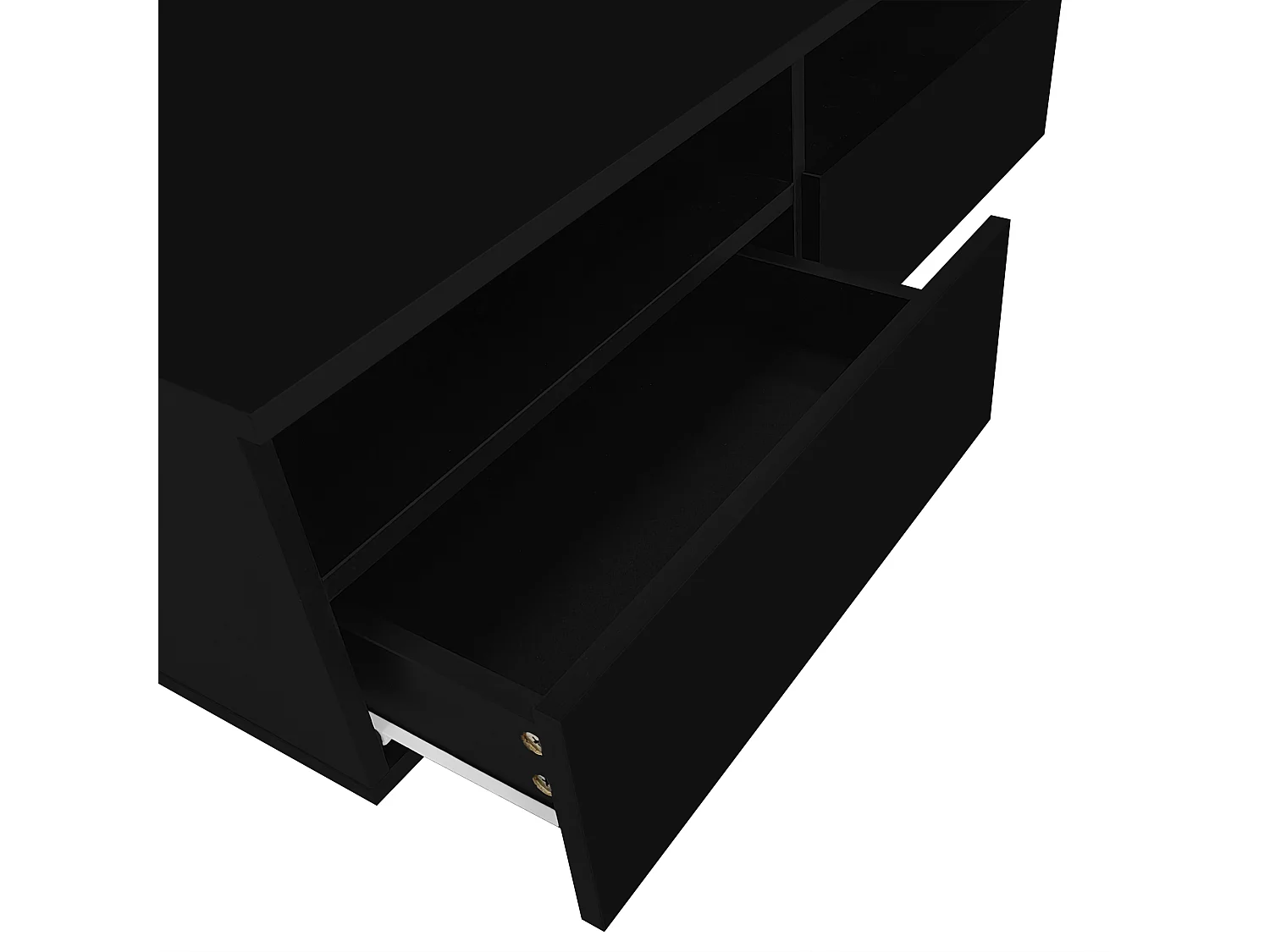 Moderner Couchtisch – mit dimmbarer LED und 2 Schubladen – Schwarz