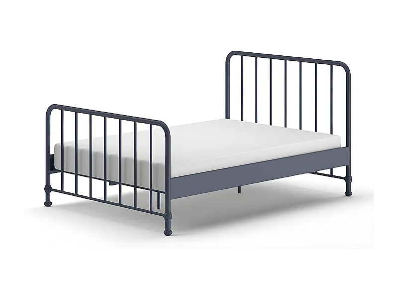 Atticora - Lit en métal 140x200cm - Bleu