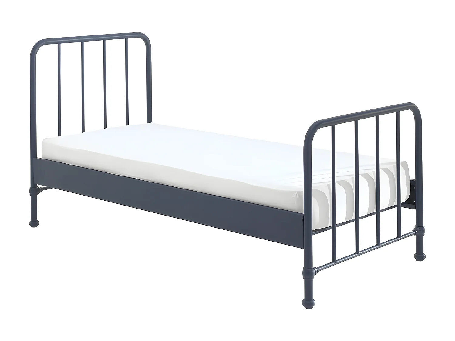 Atticora - Lit enfant en métal 90x200cm - Bleu