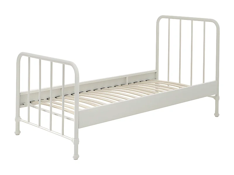 Atticora - Lit enfant en métal 90x200cm - Blanc