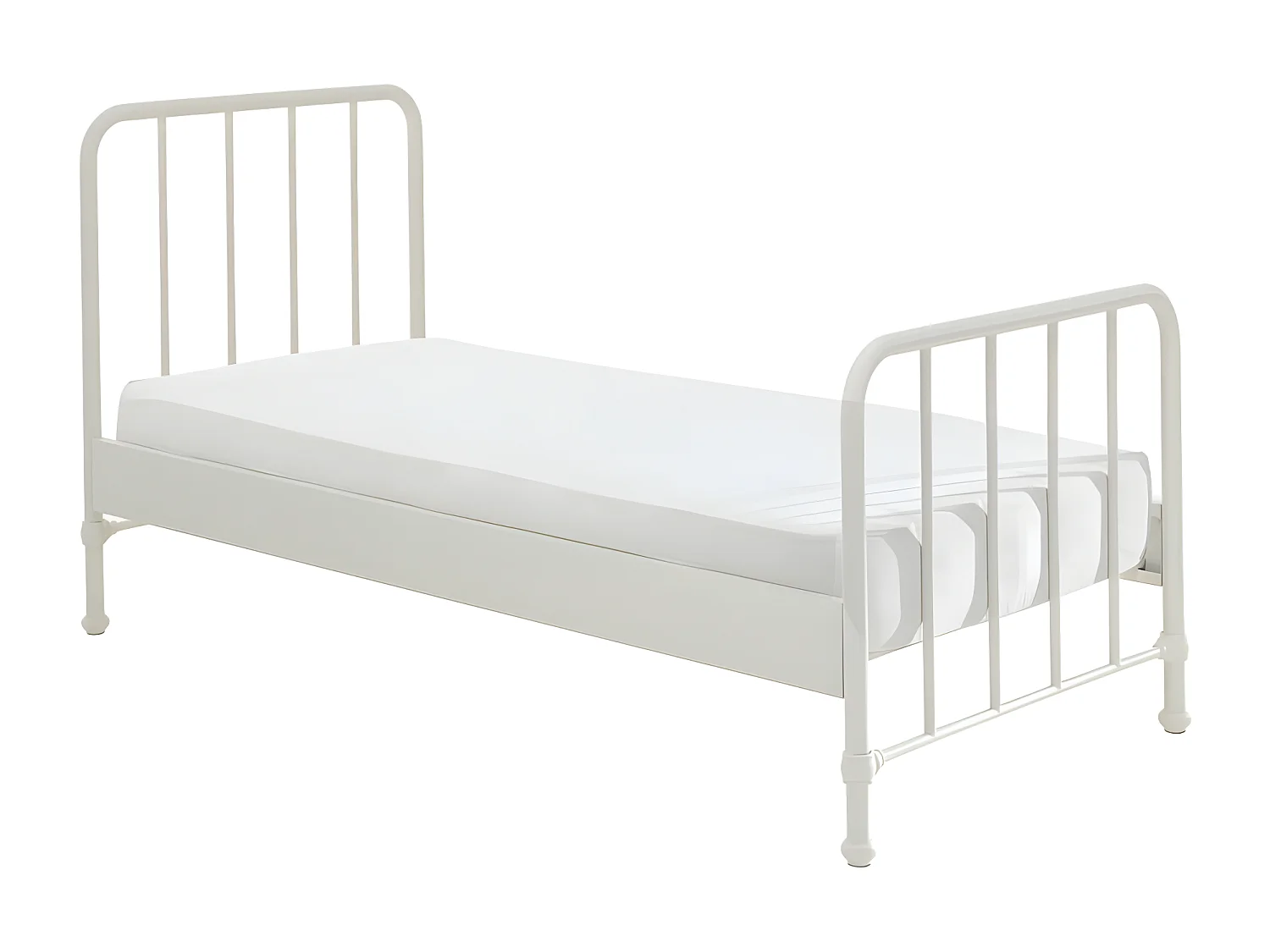 Atticora - Lit enfant en métal 90x200cm - Blanc