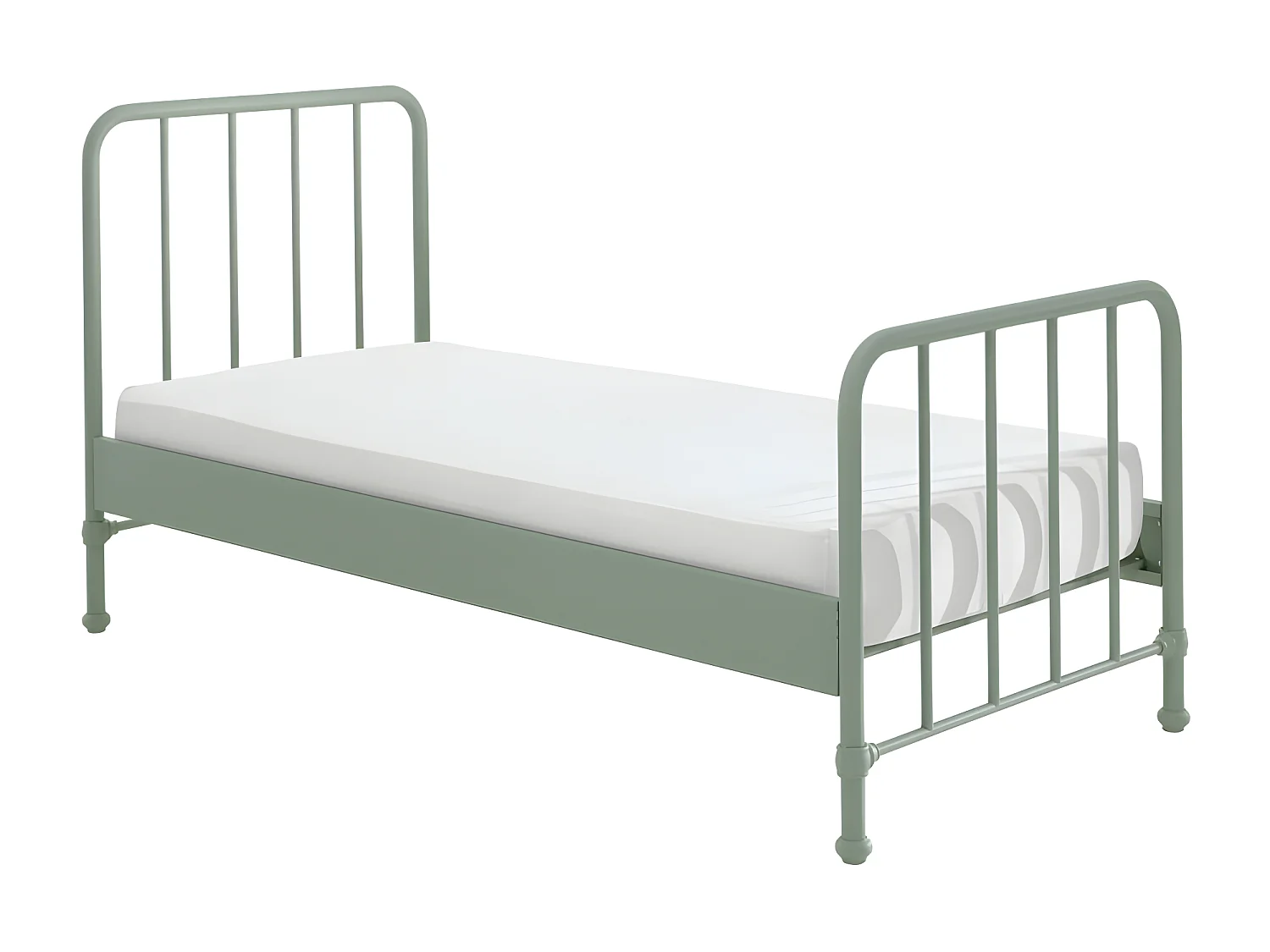 Atticora - Lit enfant en métal 90x200cm - Vert olive