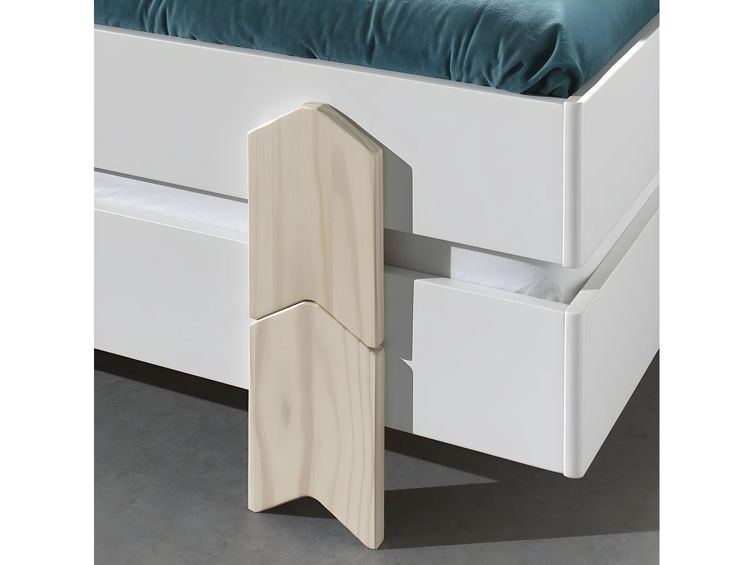 Cotinga - Lot de 2 lits enfants empilables en bois 90x200cm - Blanc