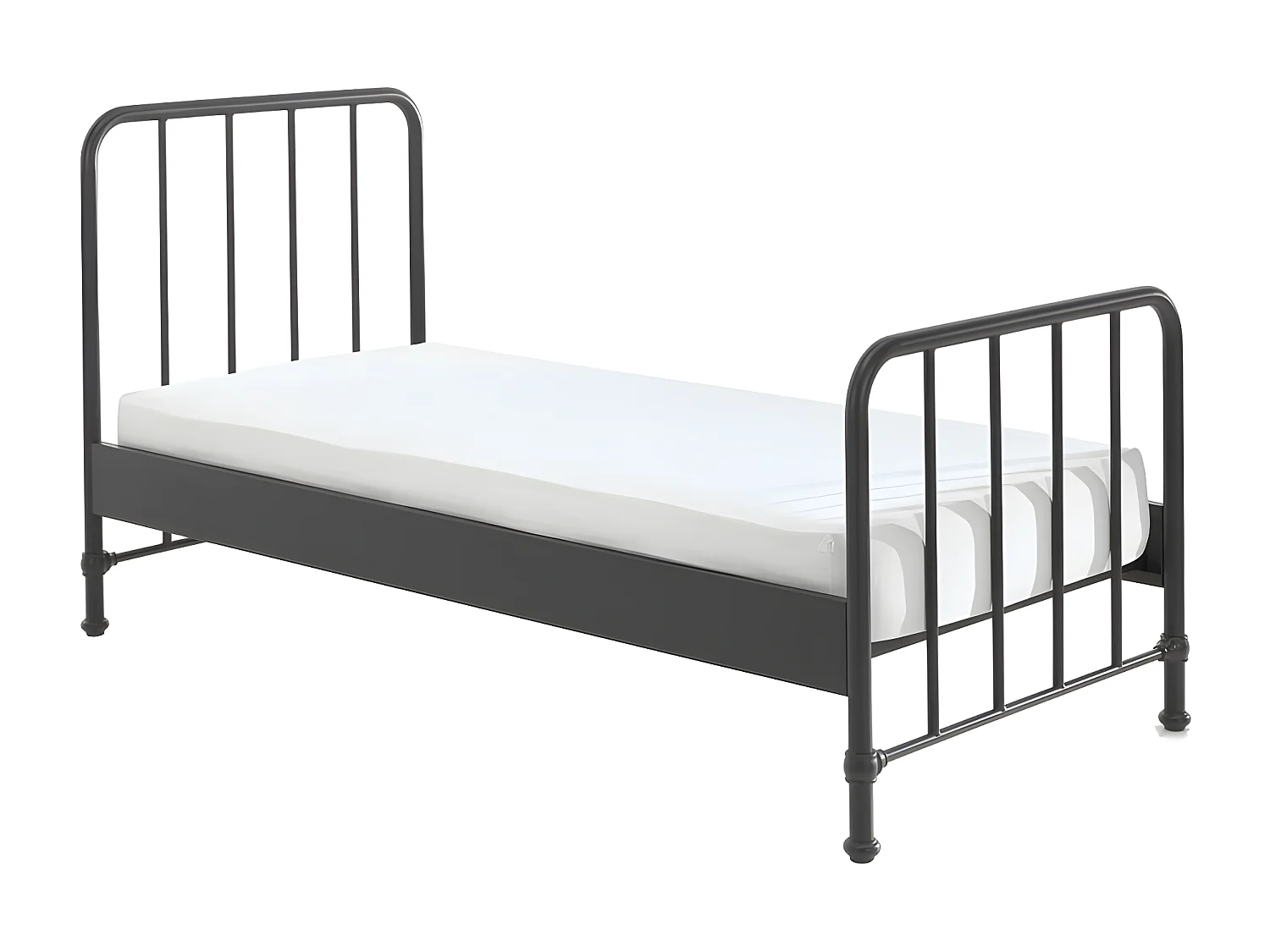 Atticora - Lit enfant en métal 90x200cm - Noir