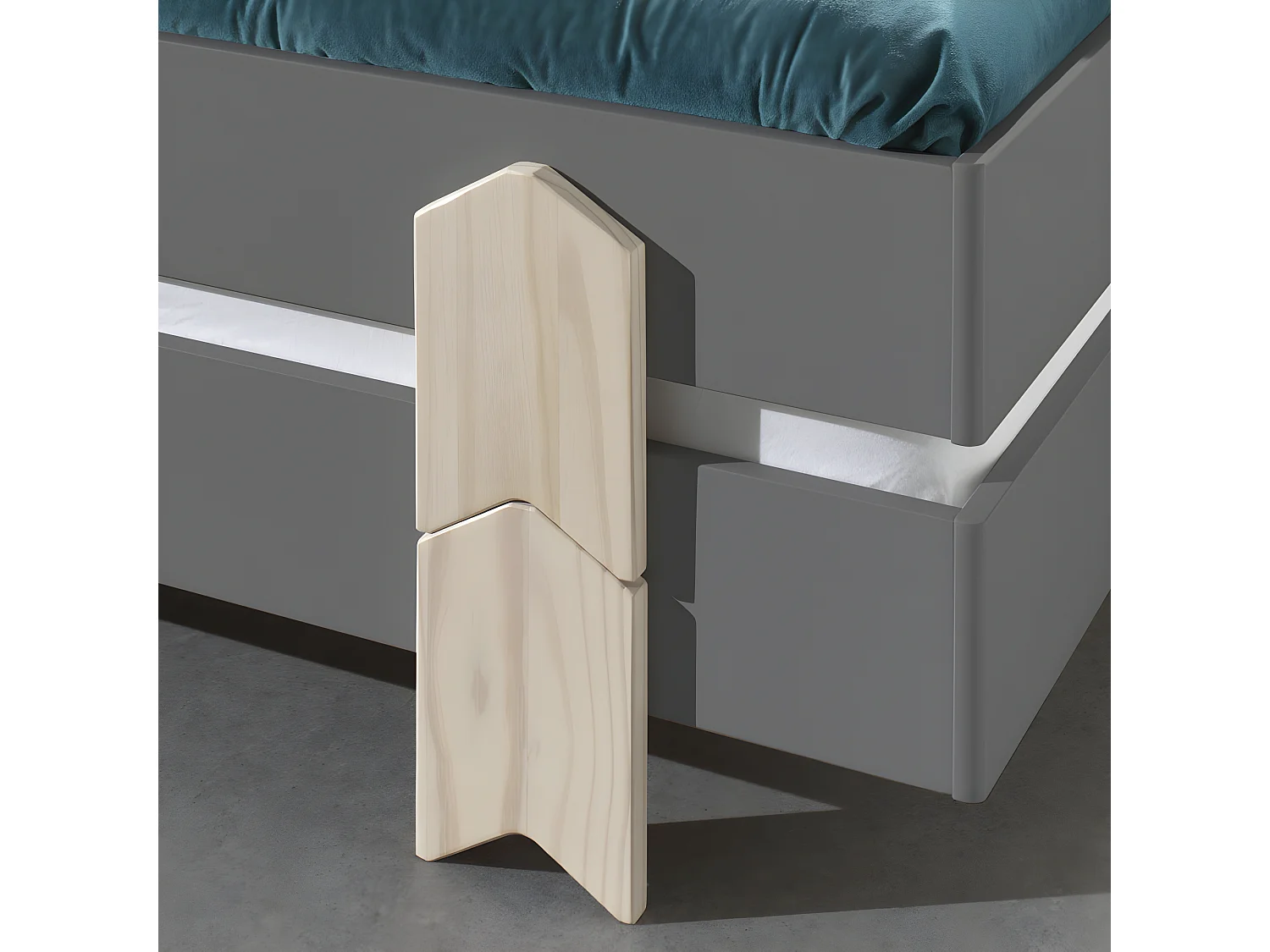 Cotinga - Lot de 2 lits enfants empilables en bois 90x200cm - Gris