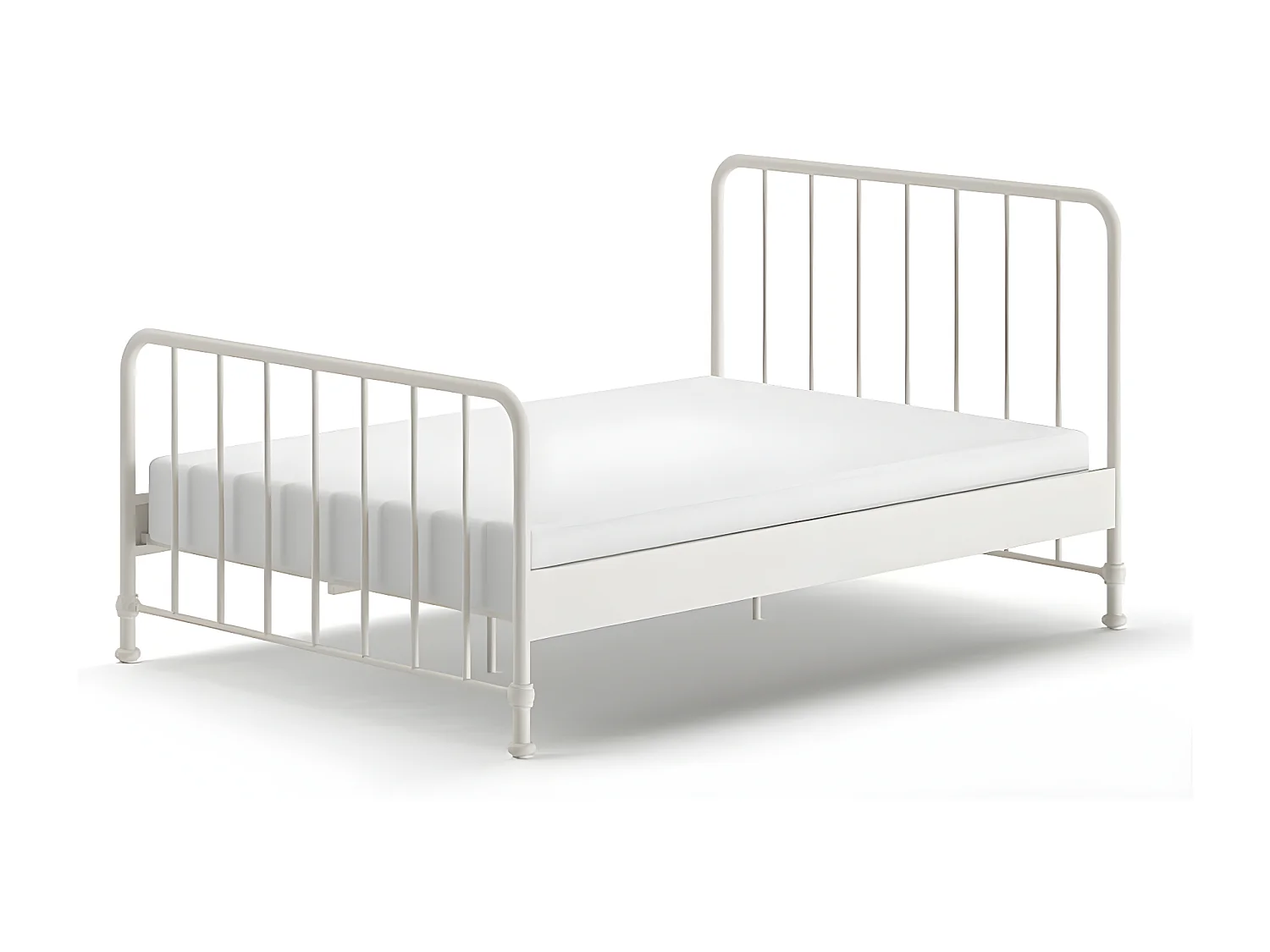 Atticora - Lit en métal 140x200cm - Blanc