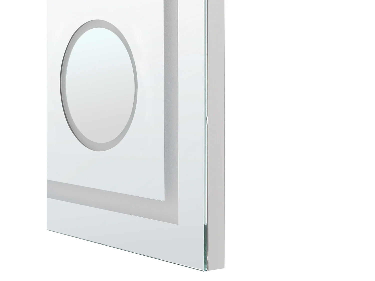 LED-Badezimmer-Spiegel THAIX 80 cm 60 cm Silber