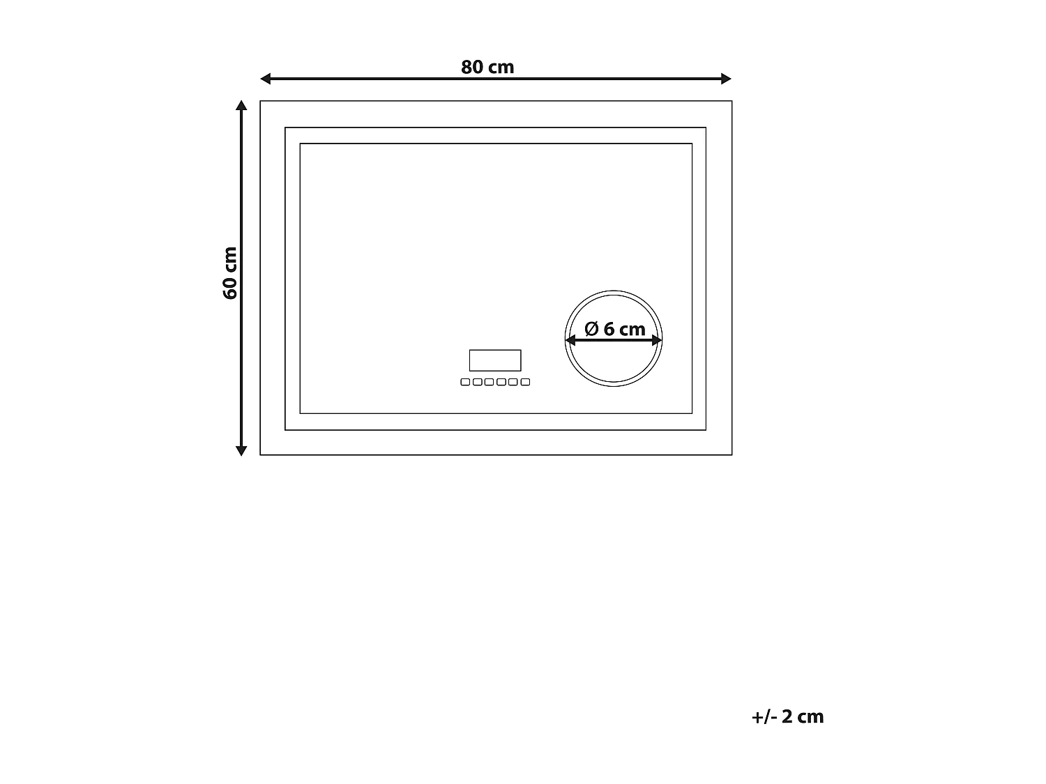 Miroir de salle de bain LED THAIX 80 cm 60 cm Argenté
