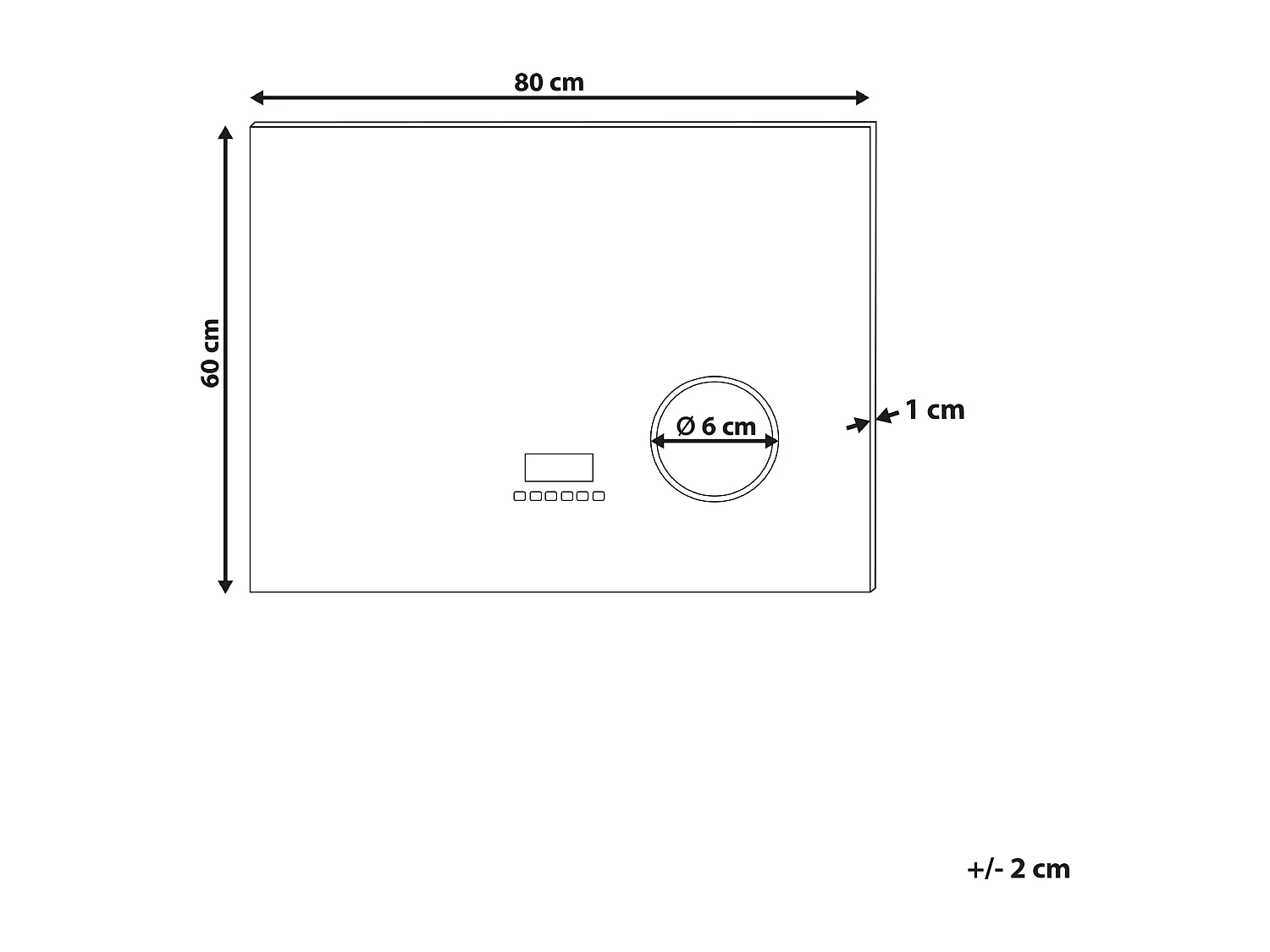 LED badkamerspiegel MONTARON 80 cm 60 cm Zilver