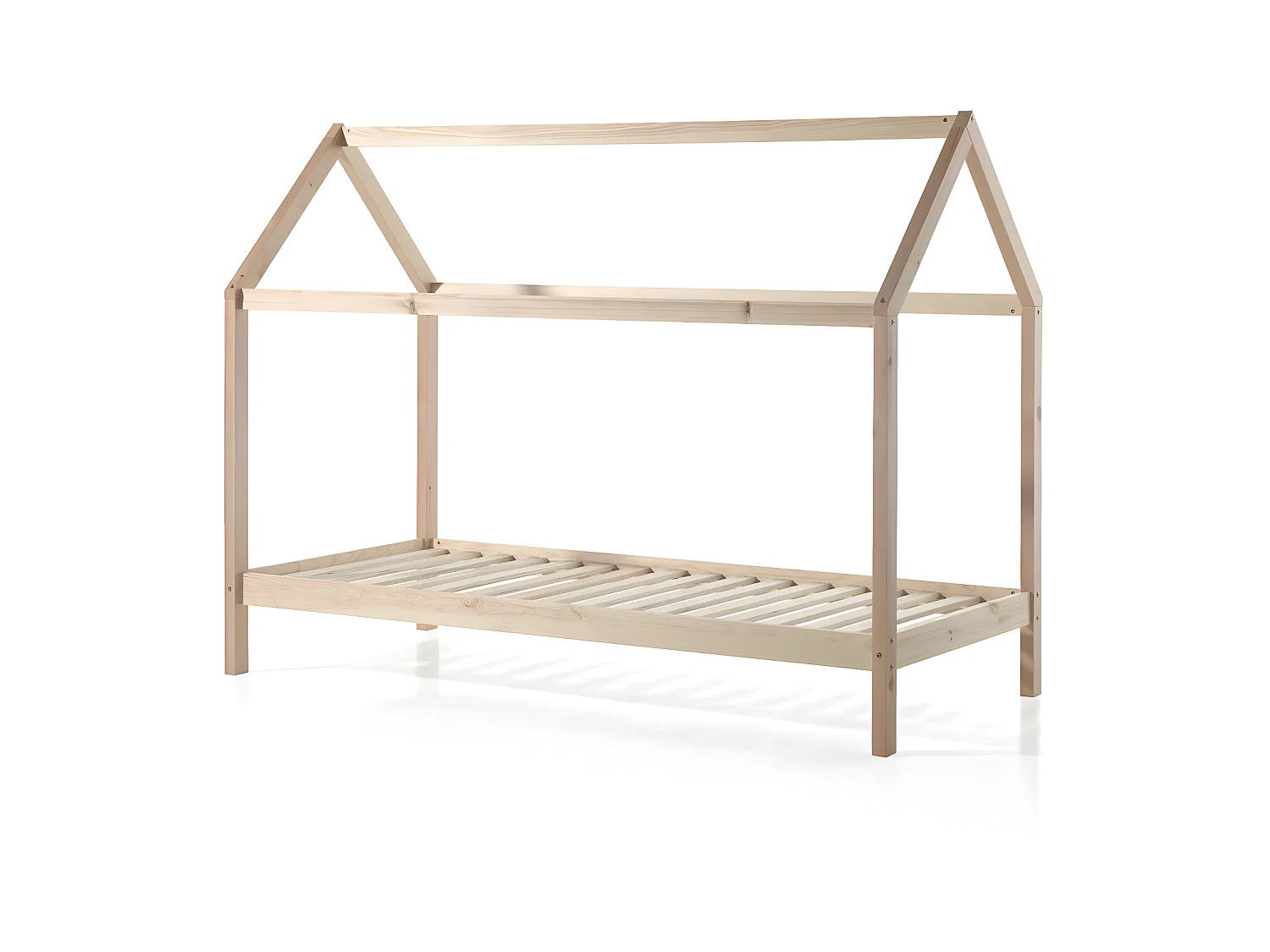 Alapi - Lit enfant cabane 1 tiroir en bois 90x200cm - Bois clair