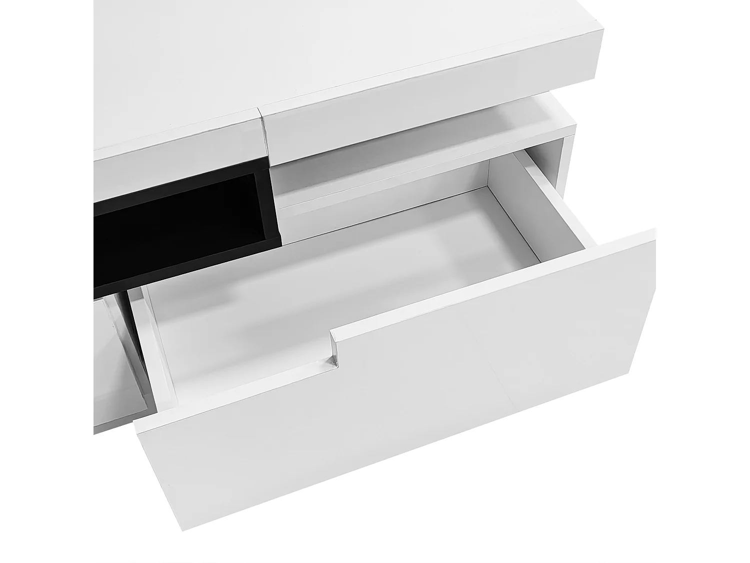 TV-meubel 160 cm met LED - 3 lades - geschikt voor 70" TV - Wit