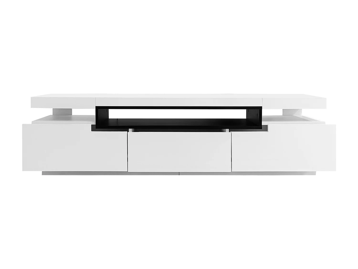 TV-meubel 160 cm met LED - 3 lades - geschikt voor 70" TV - Wit