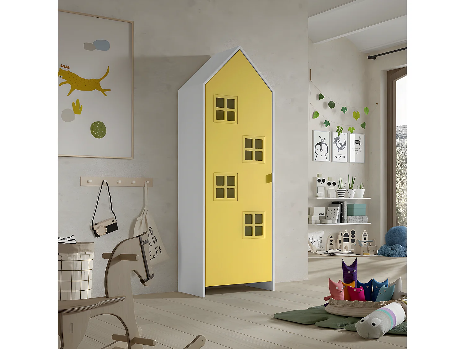 AGAMI - Rangement enfant en Bois - Jaune