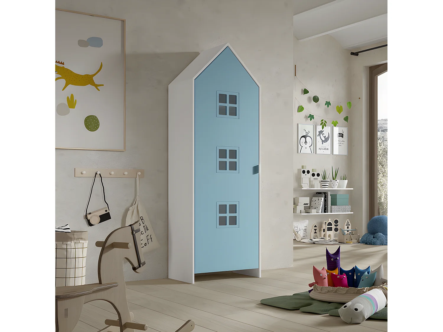 Agami - Armoire enfant en bois - Bleu