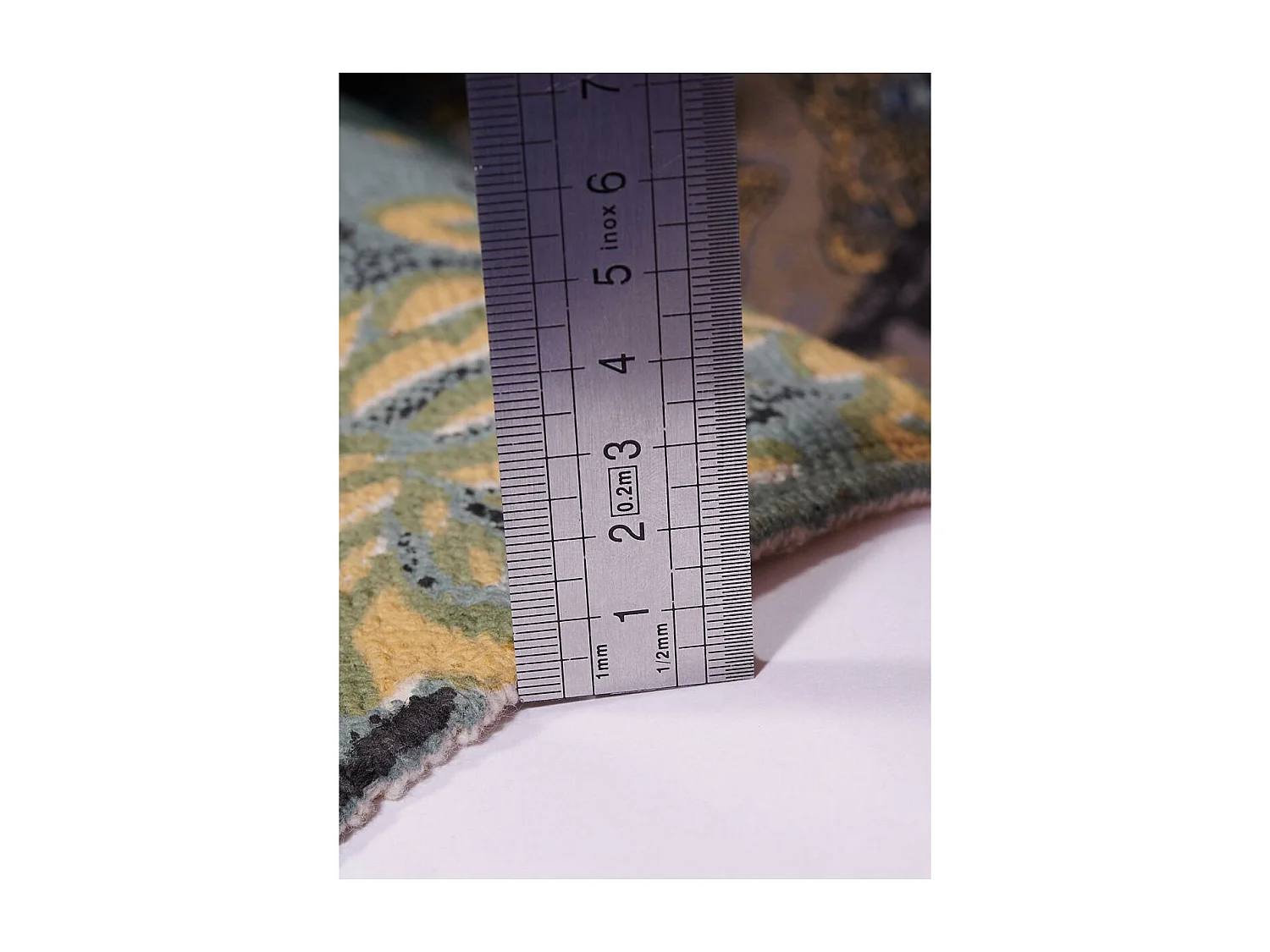 Tapis kilim 70x110 rectangle fait à la main en coton bleu BLUE FLOREA