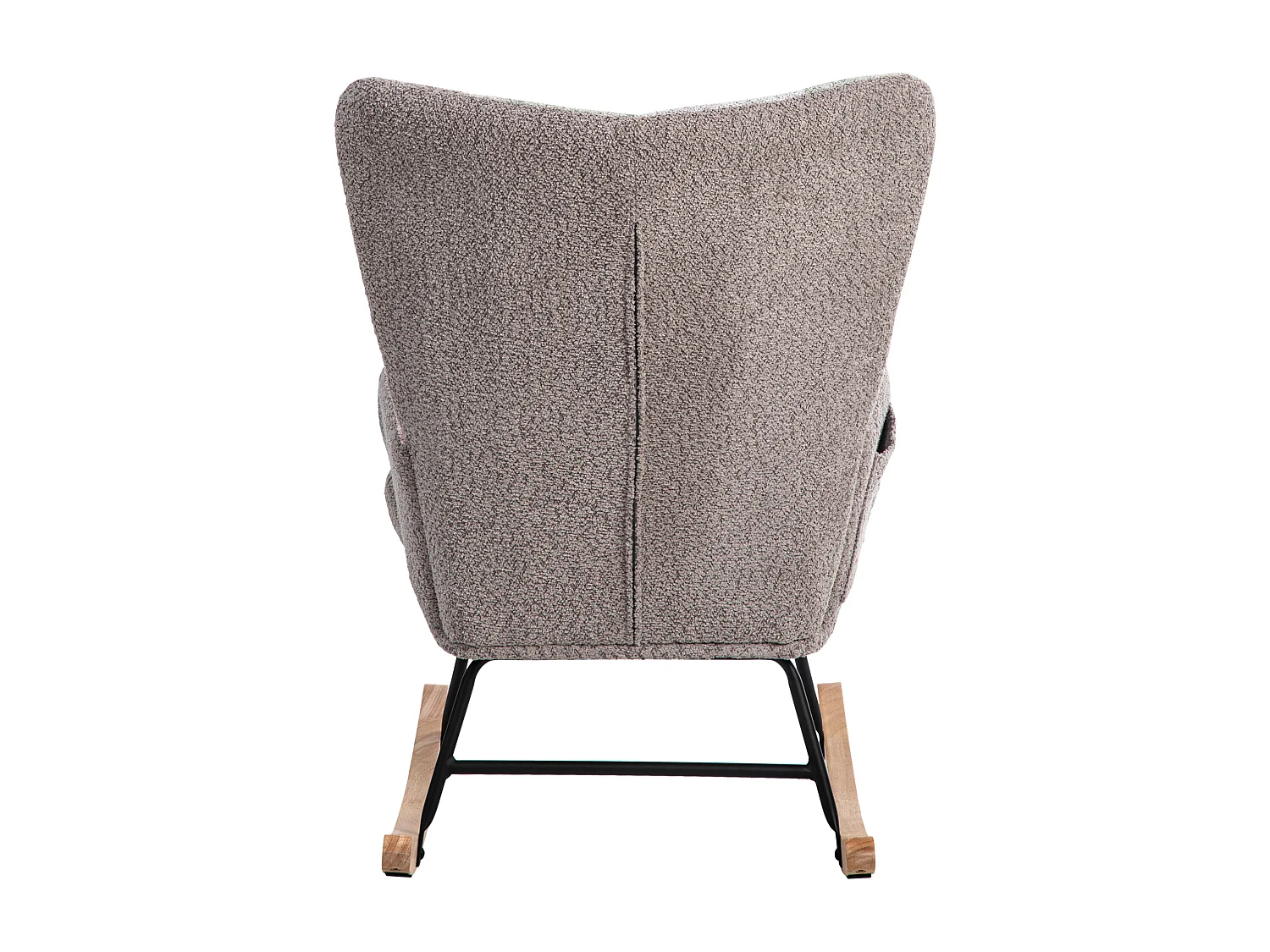 Fauteuil à bascule、Rocking chair en tissu bouclette - avec coussin lombaire et repose-pieds - Multicolore