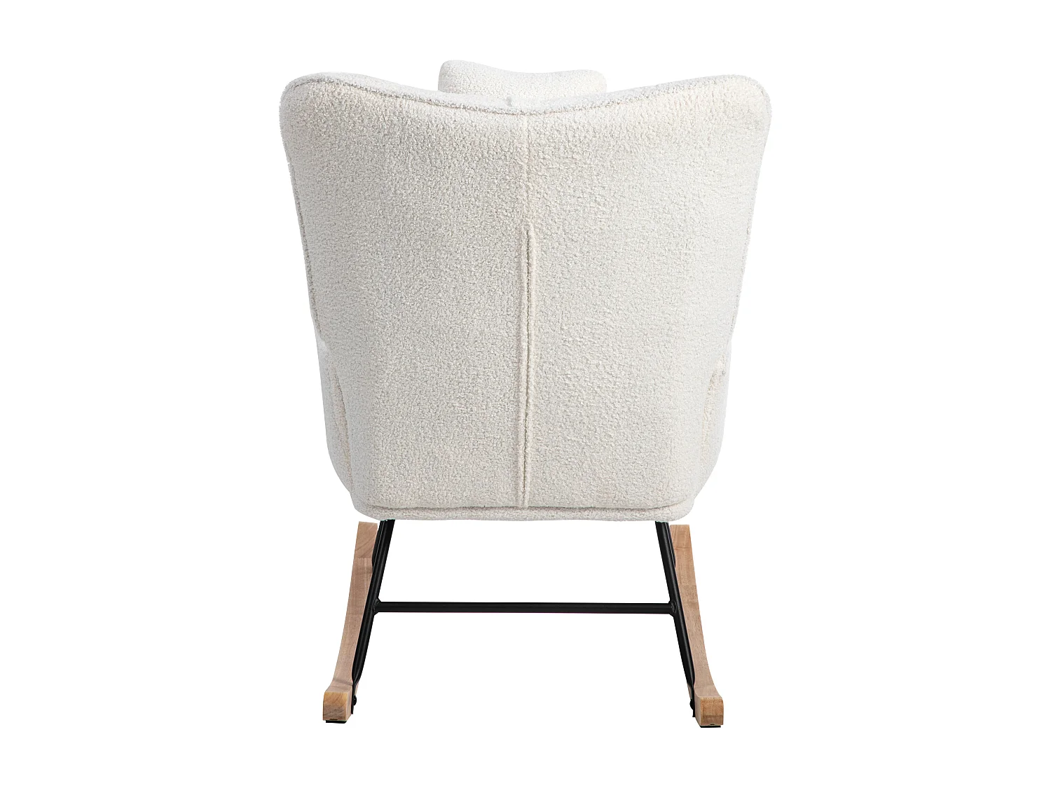 Mecedora、Mecedora de tejido de rizo francés - con almohada y reposapiés - Blanco