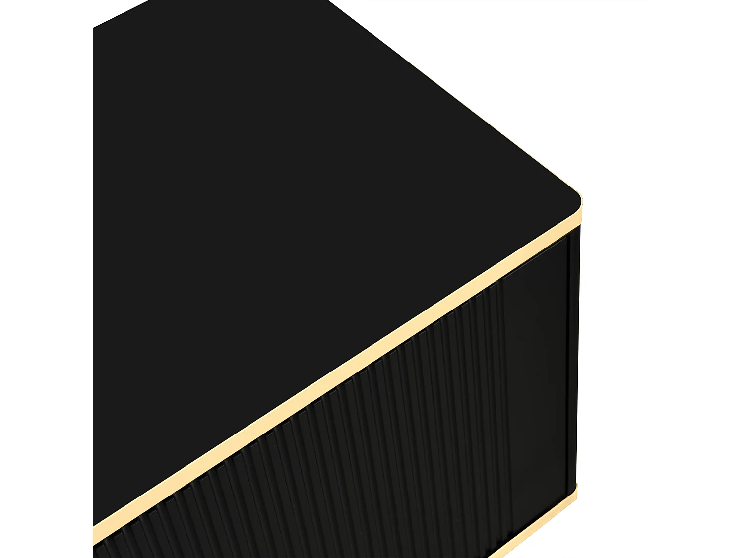 Móvel de TV de 175 cm, com 2 gavetas, 2 portas, pernas e puxadores em metal dourado, padrões esculpidos, estilo escandinavo, mobiliário de sala em madeira - Preto