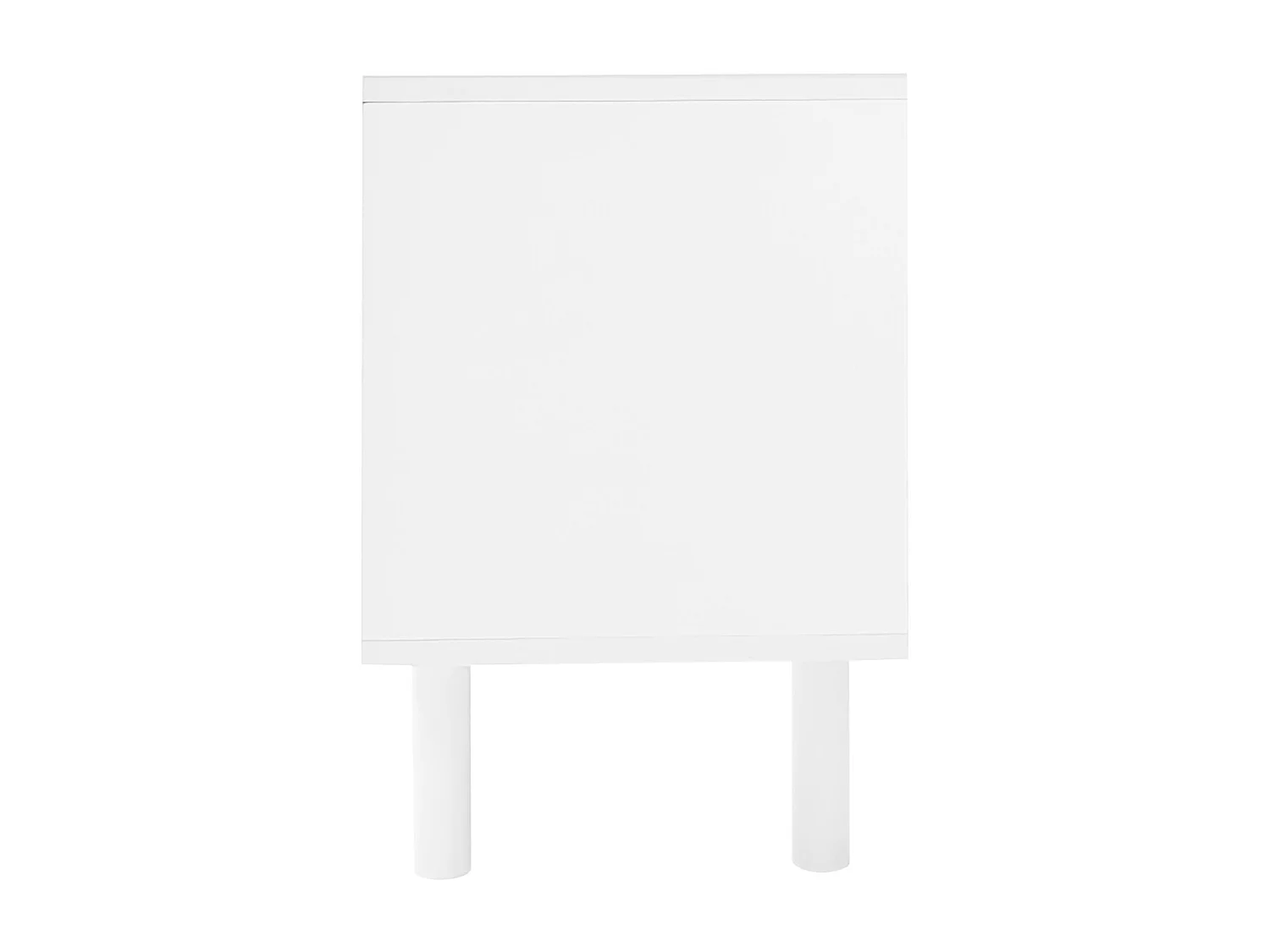 Meuble TV 180cm, avec 2 portes en verre cintré, 2 tiroirs, étagères, scandinave, charnières en metal, meuble salon tele en bois - Blanc