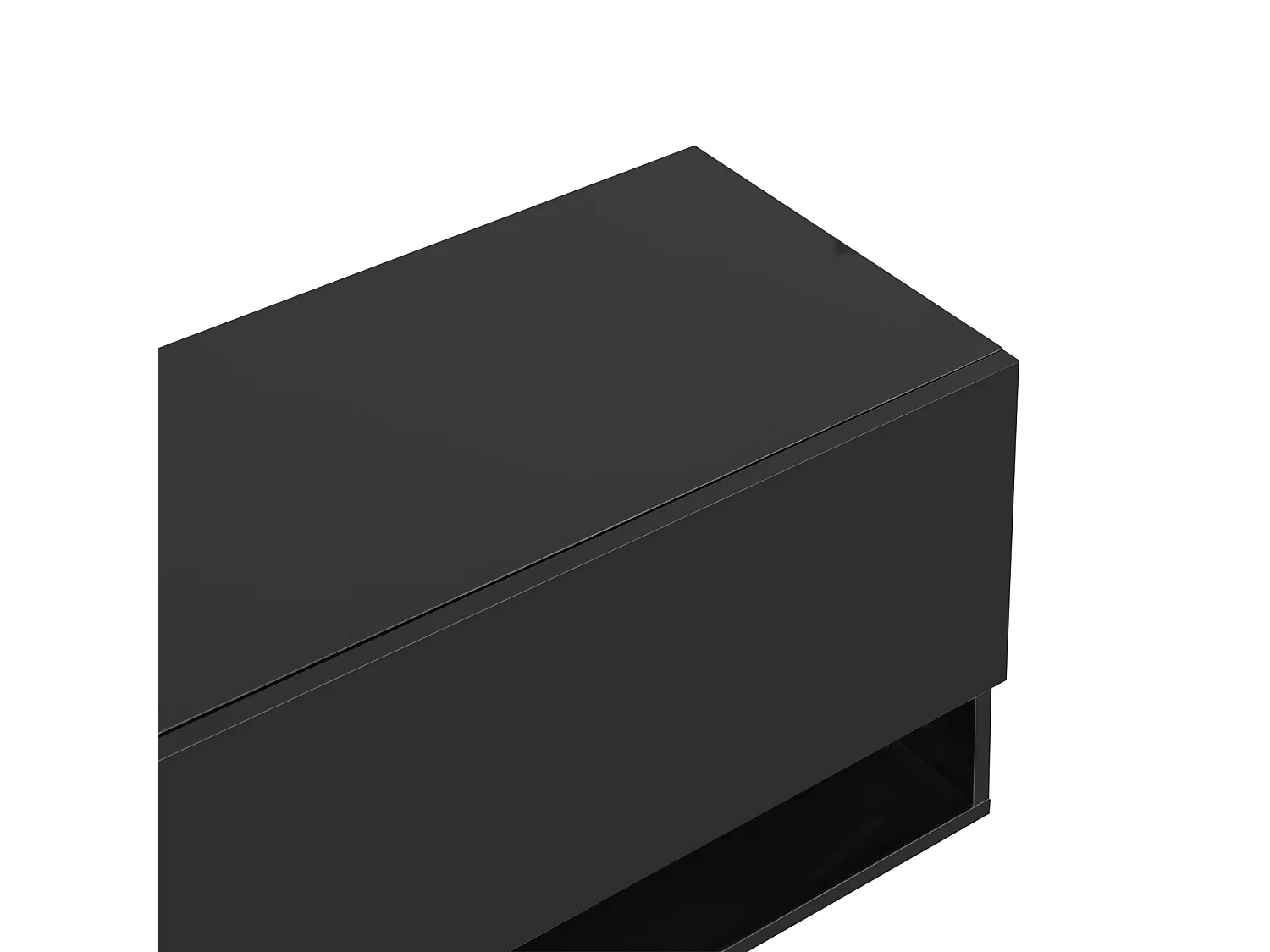Meuble TV mural-à poser 172x35x40cm, avec 2 portes, rangement combiné, pour TV 60-69 ins, panneaux de particules, noir