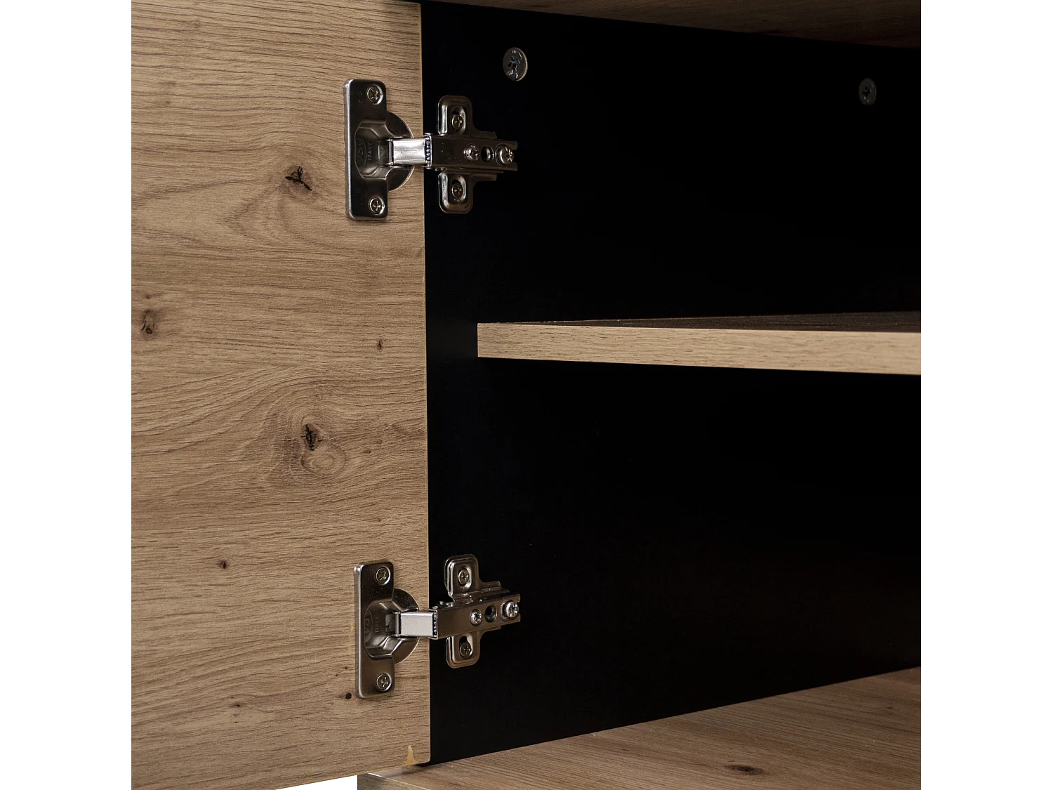 Meuble TV 170x40x50cm, Meuble bas avec tiroirs, 2 portes, multiples fonctions de rangement, design bois et noir