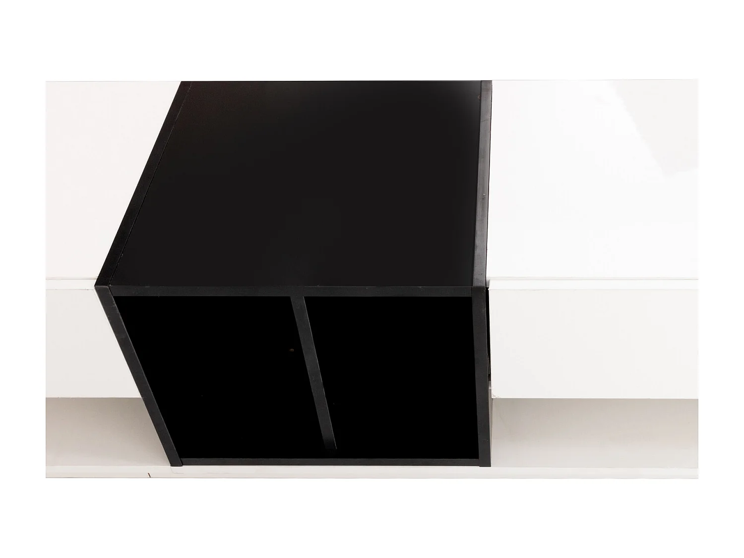 Meuble TV 190cm, avec 3 tiroirs, étagères ouvertes, Design à blocs de couleur, style moderne - Blanc