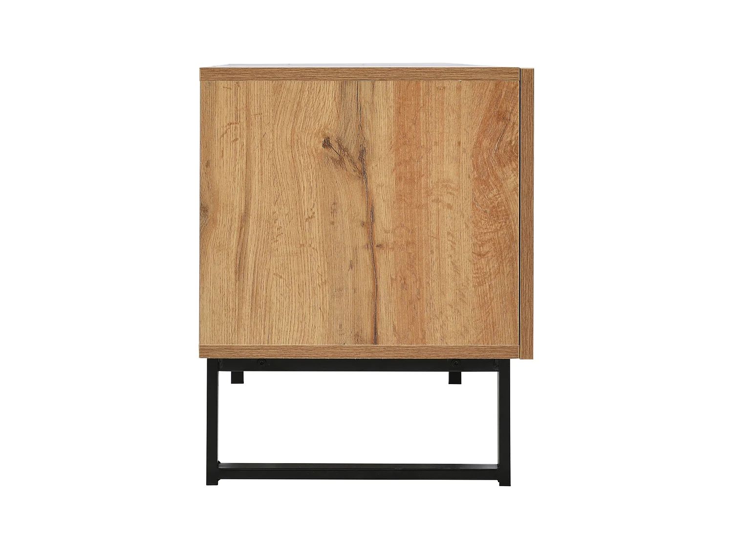Meuble TV 190cm, avec 2 tiroir, 2 portes, 2 compartiment ouvert, style scandinave, Commode TV en chêne sauvage - Marron