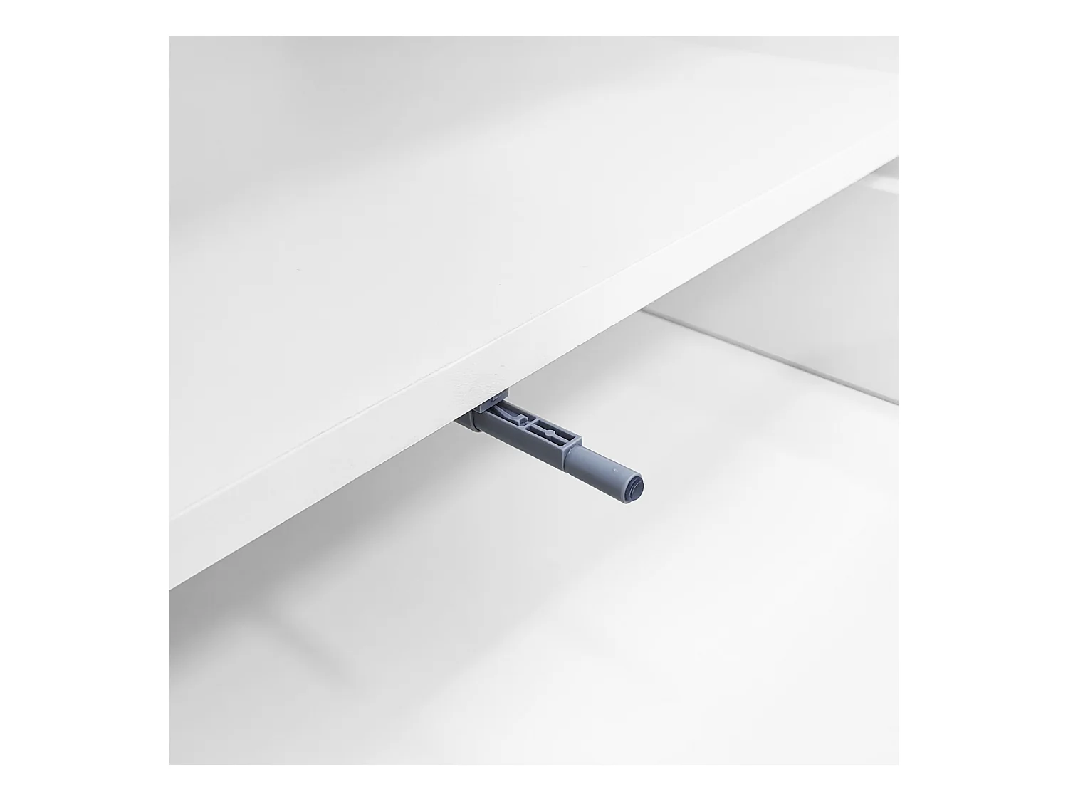 Table basse 100x39.2x60cm, n forme de nuage avec tiroirs et compartiments de rangement, panneaux de particules, blanc