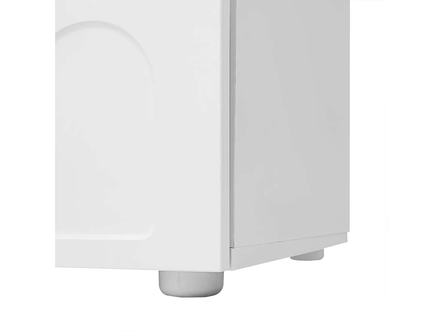 Table basse 100x39.2x60cm, n forme de nuage avec tiroirs et compartiments de rangement, panneaux de particules, blanc