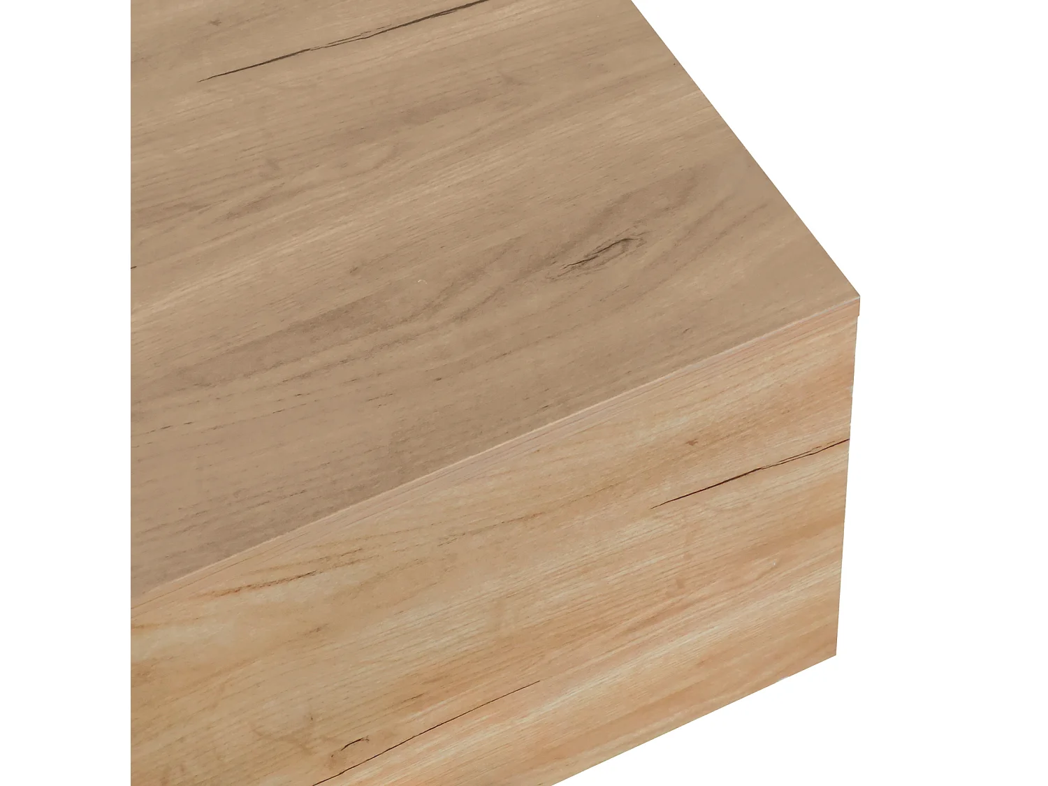 Table basse extensible 120x50x37.5cm, table basse rectangle avec tiroirs, structure color block, Naturel