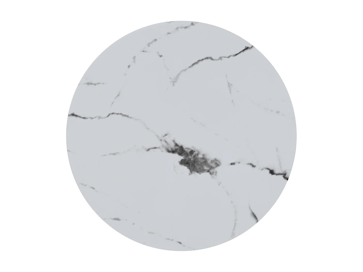 Lot de 2 table basse gigogne ronde, structure en marbre, pied en métal, 57x57x38, 5+44, 5x44, 5x52cm, noir