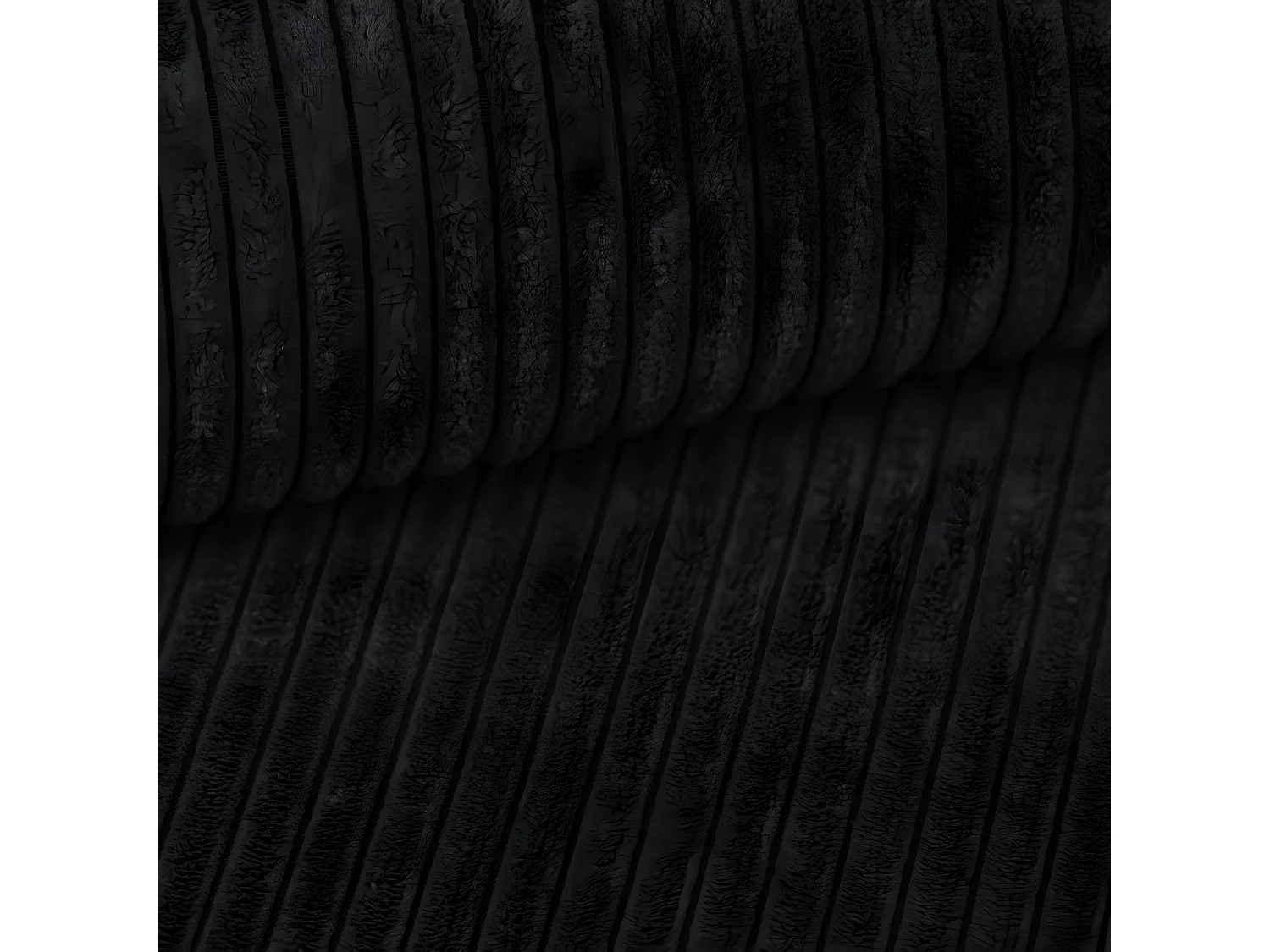 Canapé U 5 places convertible coffre Ezekiel velours côtelé Noir